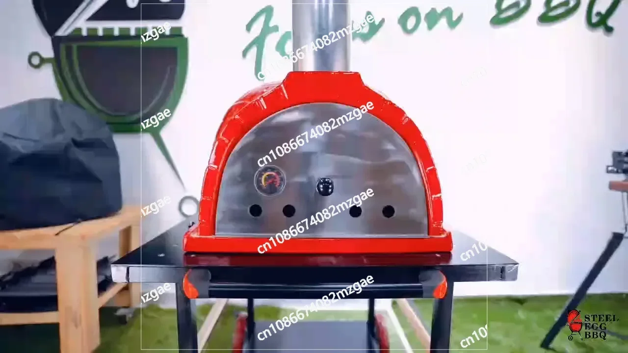 Outdoor Chimney Pizza Grill, Restaurant 26-inch Tabletop Ceramic Pizza Grill Pizza Outdoor Grill