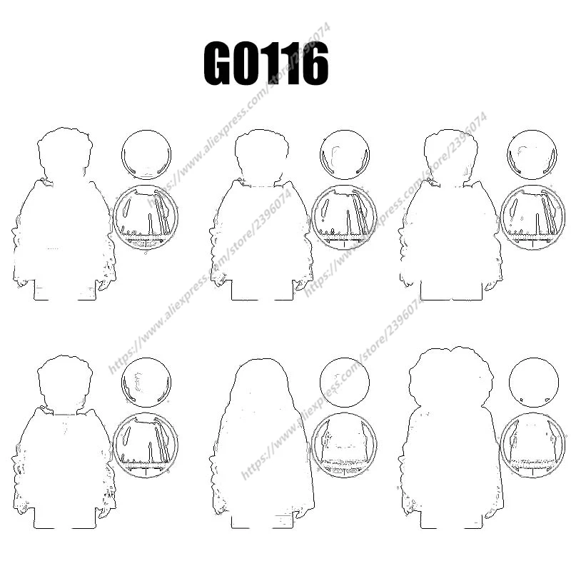 Building Blocks Acessórios, Action Figures, Brinquedos, Série G0116, GH0121, GH0122, GH0123, GH0124, GH0125, GH0126, 1Pc