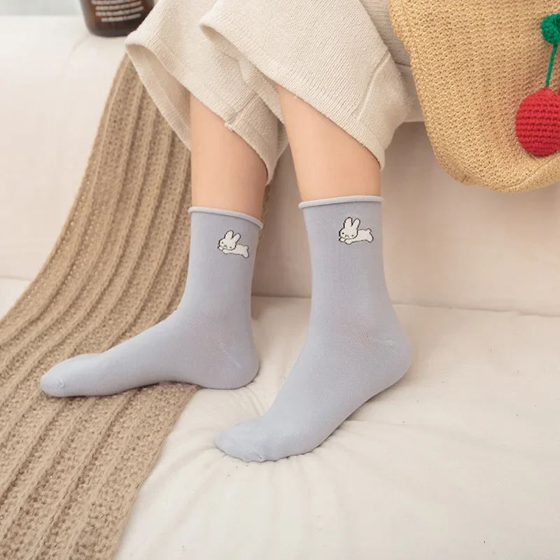 Postpartum Maternity Socks Combed Cotton, Loose Mouth, Wide Mouth, Postpartum Pregnant Women's Socks, Cartoon Rolled Edge Socks