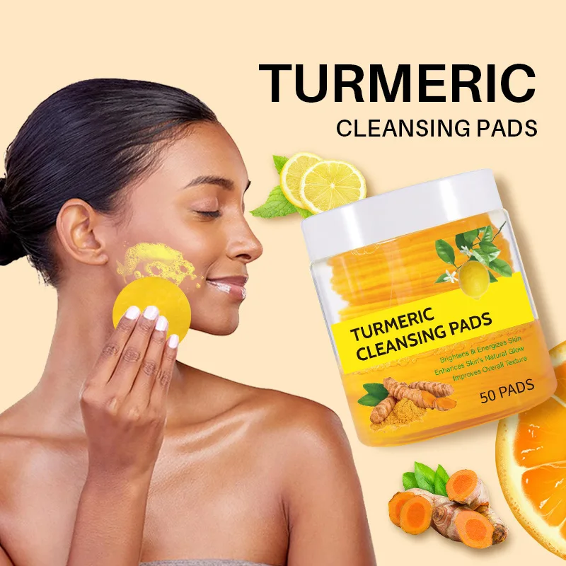 Turmeric cleansing pads exfoliating cleansing face brightening complexion improve skin texture Skincare