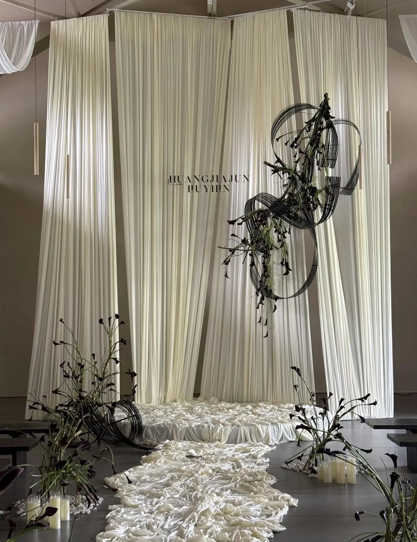 Light Green Beige Stretch Fabric Draping for Wedding Kindergarten Background Decoration Stage Curtain Fabric