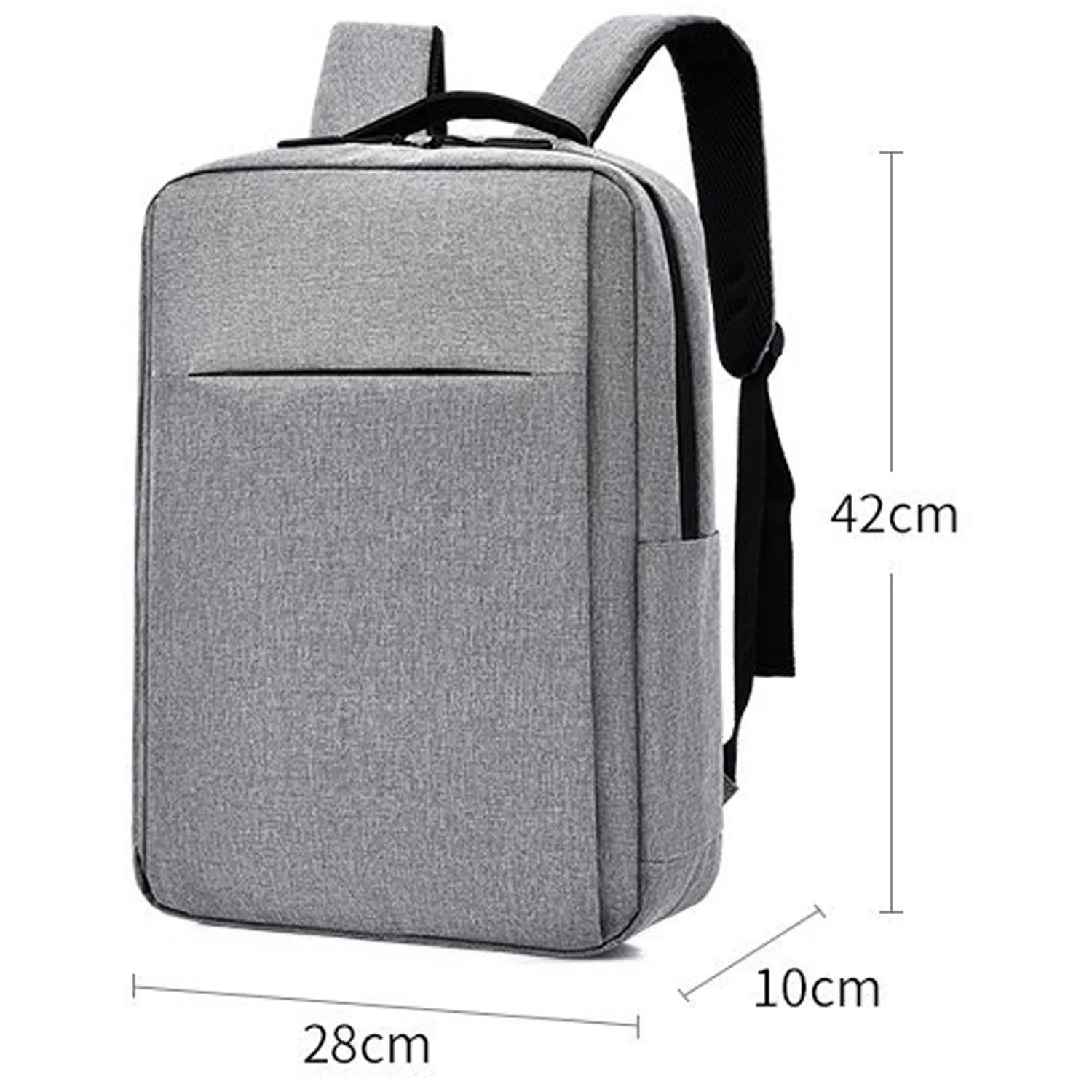 FZFZ Anti-Theft Laptop Backpack Large Capacity Travel Bag Men's Waterproof Backpack Student School Bag-Black
