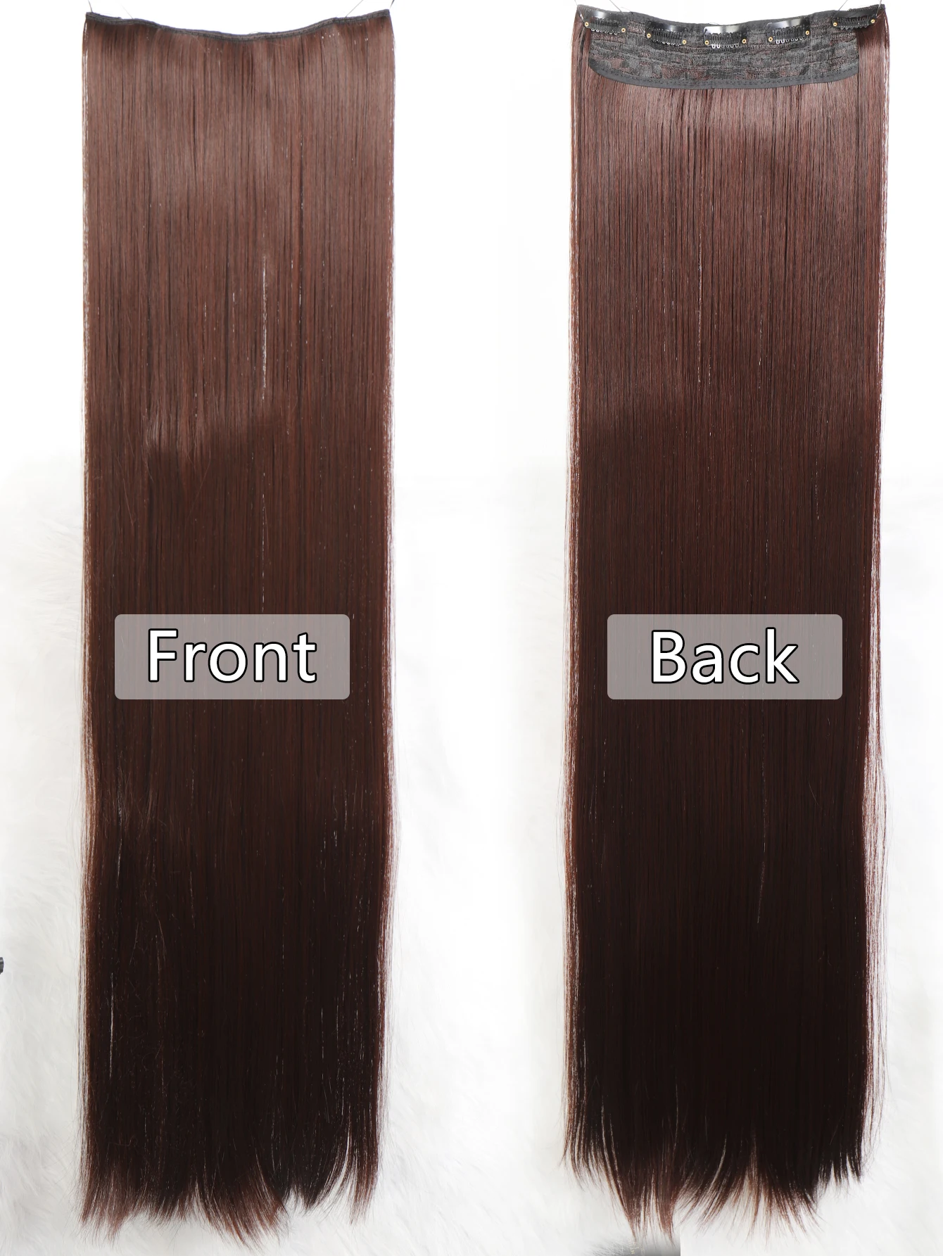 Synthetic 5 Clip In Hair Extensions Long Straight Hairstyle Hairpiece Black Brown Blonde 80CM Natural Fake Hair For Women