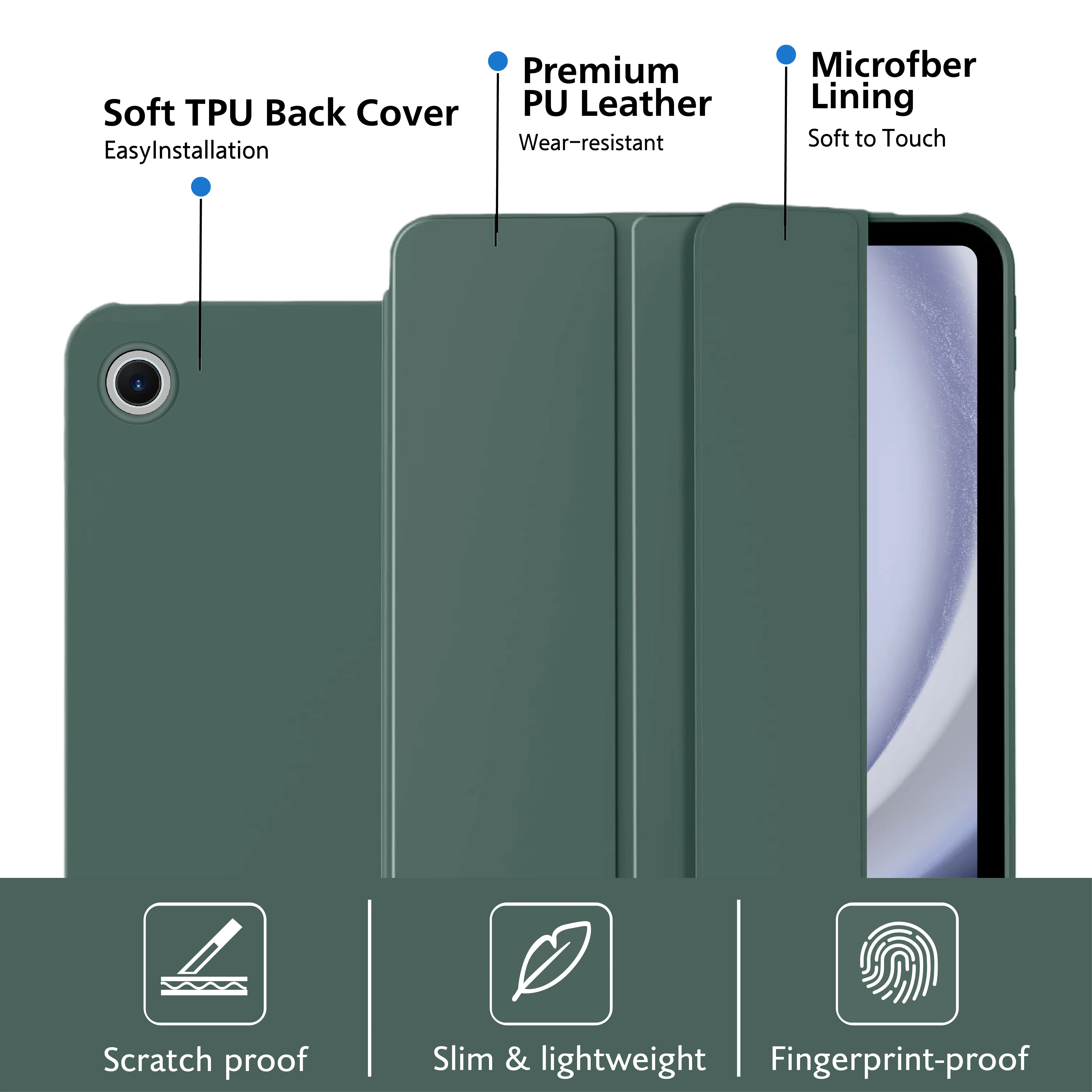 

Tri-fold Flip Case For Samsung Galaxy Tab A11 2025 8.7'' SM-X133 SM-X135 SM-X135F Magnetic Stand PU Leather Protective Cover