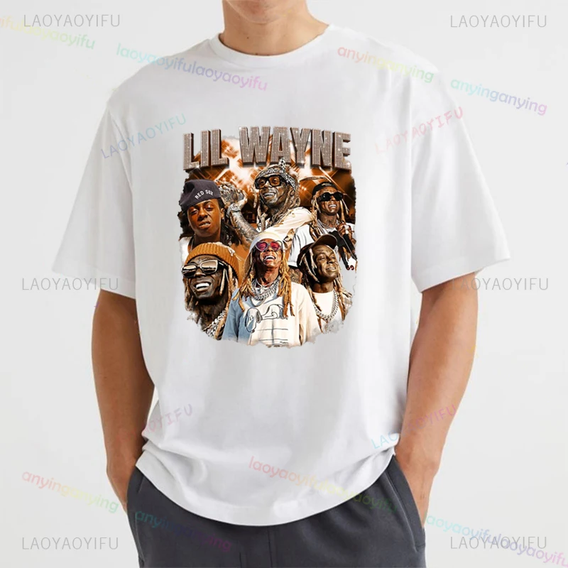 Y2k-Lil-Wayne-Vintage T Shirt Hip Hop RNB Rap Unisex Short Sleeve Tees Quality Cotton Fashion Street Harajuku Men Women T-shirt