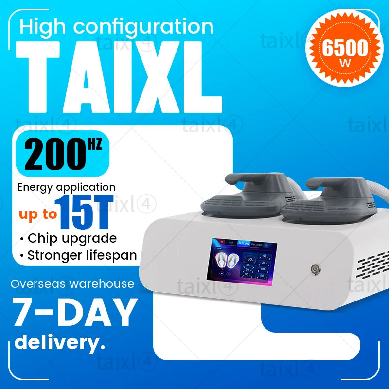 

TAIXL Power 6500W Body Sculpt body Slimming Sculpting Machine 2 Handle Pelvic Pad Optional EMS ABS Muscle Stimulator RF Salon