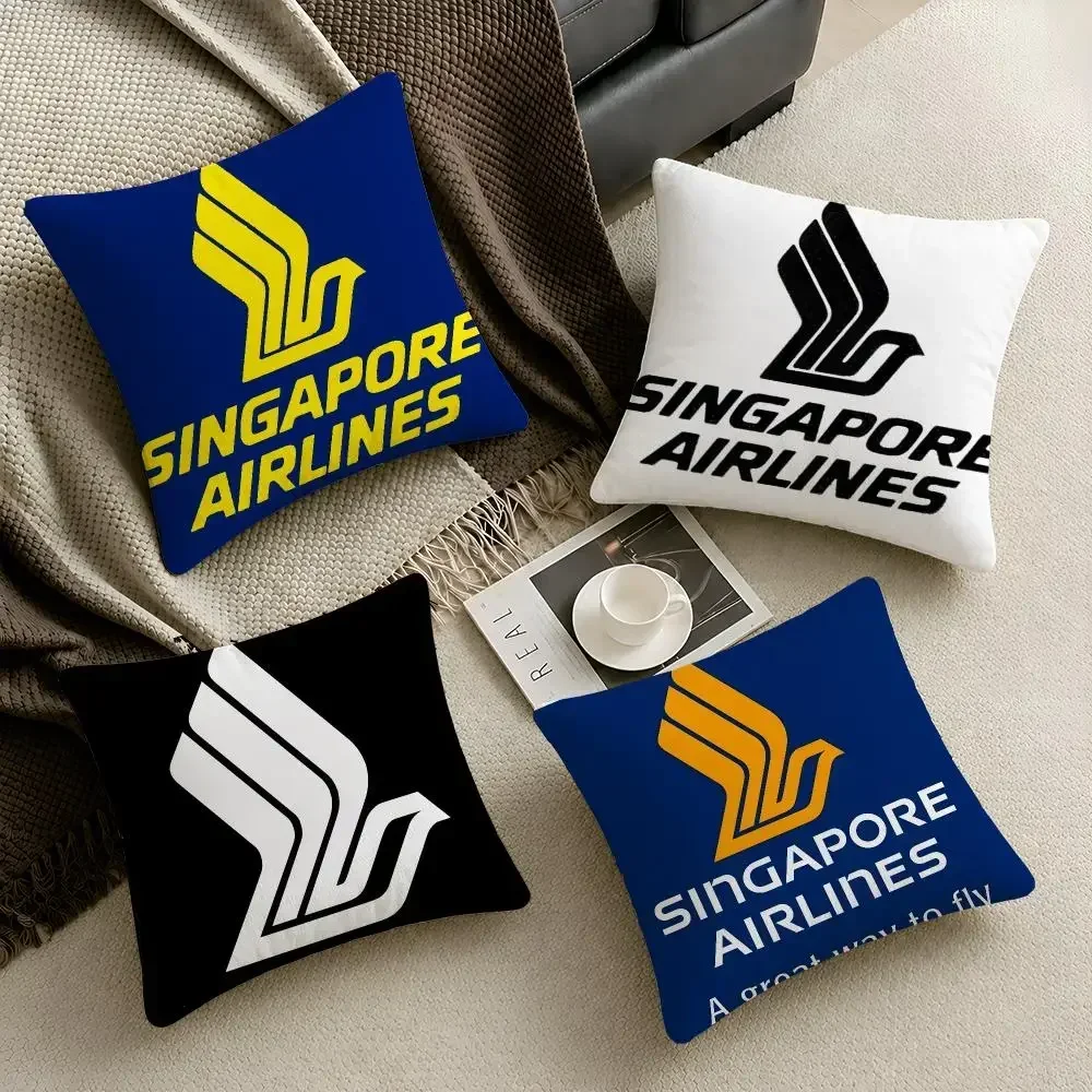 Travel Singapore Airlines Flight Cushion Cover Throw Pillow Soft Short Plush Cozy Durable Colorfast Sofa Bedroom Home Decor Gift