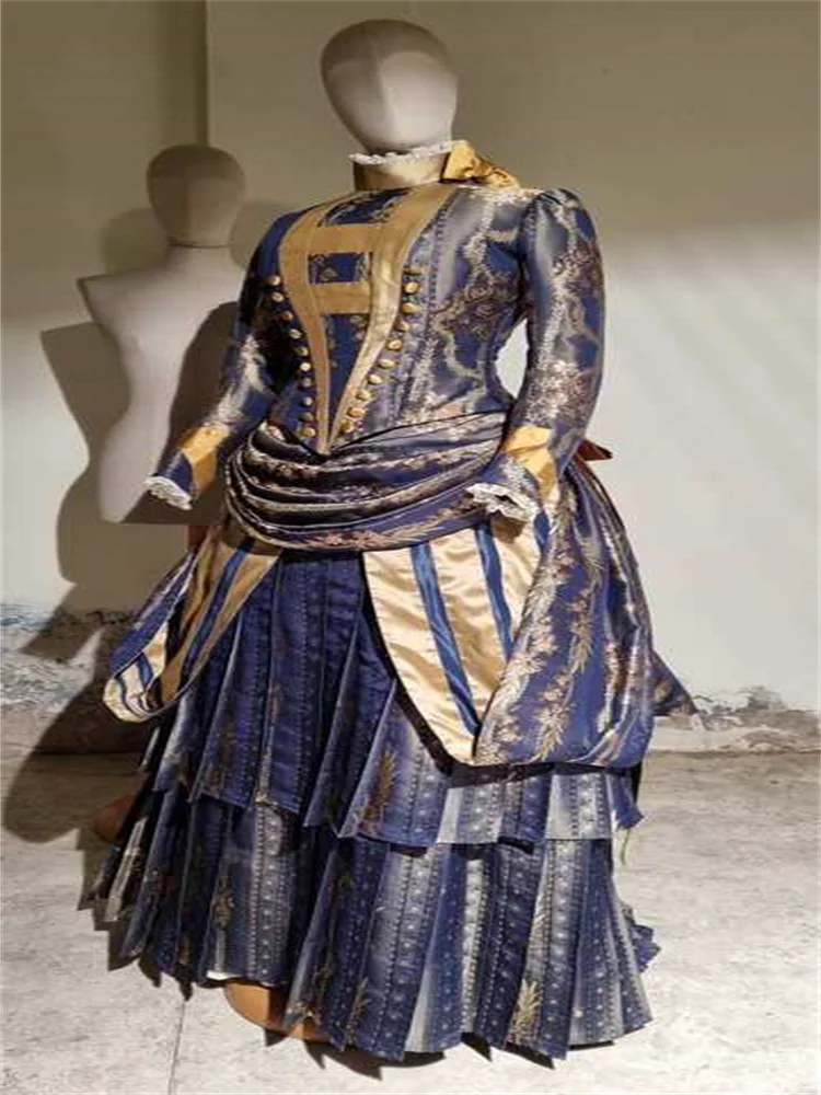 

18th Century Victorian Edwardian Duchess Bustle Costume Civil War Travel Dress Theater Reenactment Ball Gown
