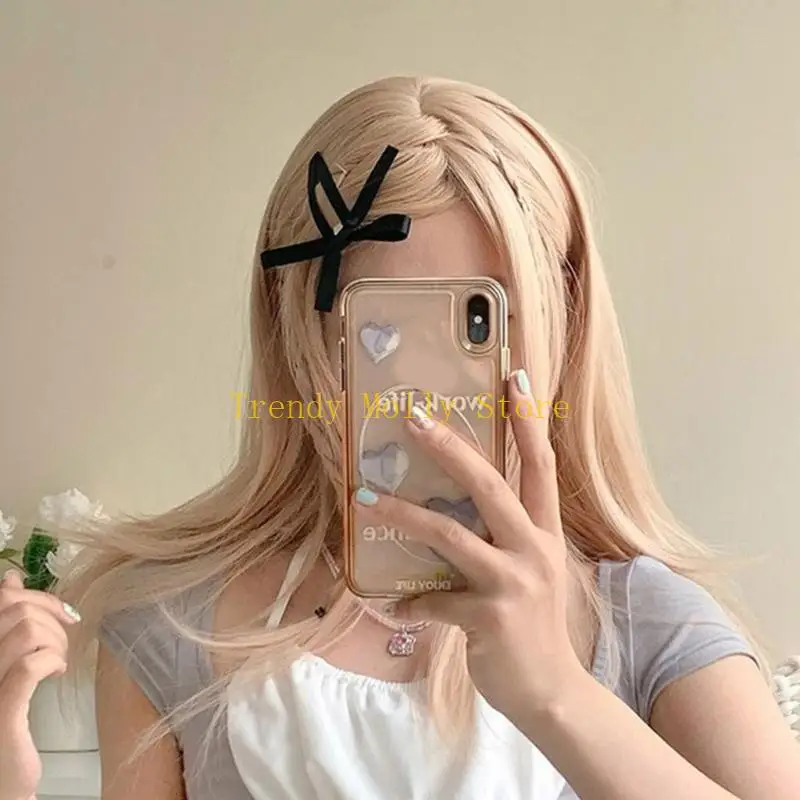 N5KB Bowknot Hair Clip Ribbon Bow Hair Scle