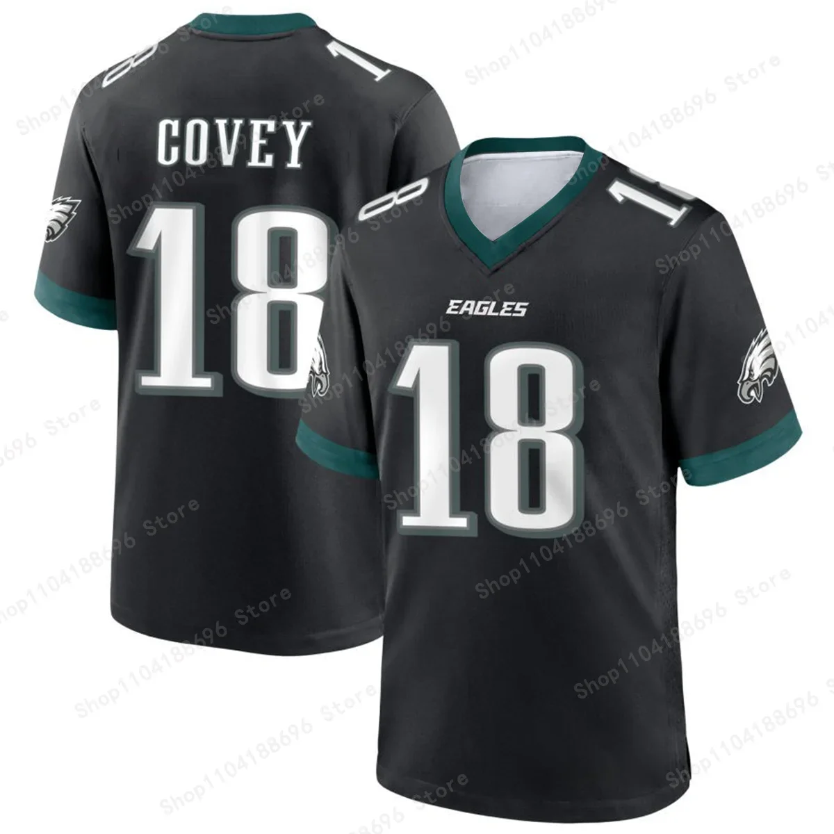 Philadelphia Eagles Alternate Custom Game Jersey - Black Size:S-4XL Top Quality