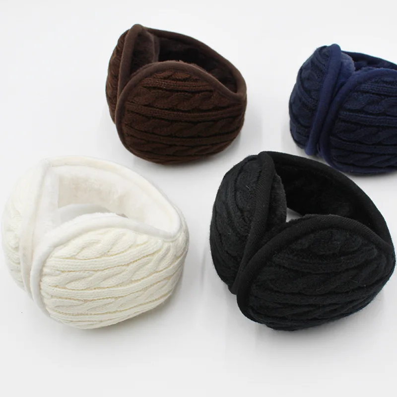 Knitted Ear Warmers Winter Folding Fleece Ear Muffs Cold Weather Ear Covers