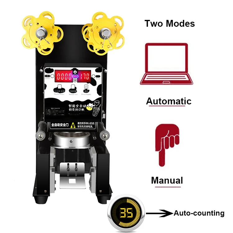 90 95 Mm Vertical Type Ice Cube Cup Automatic Plastic Cup Sealing Machine For Food And Beverages