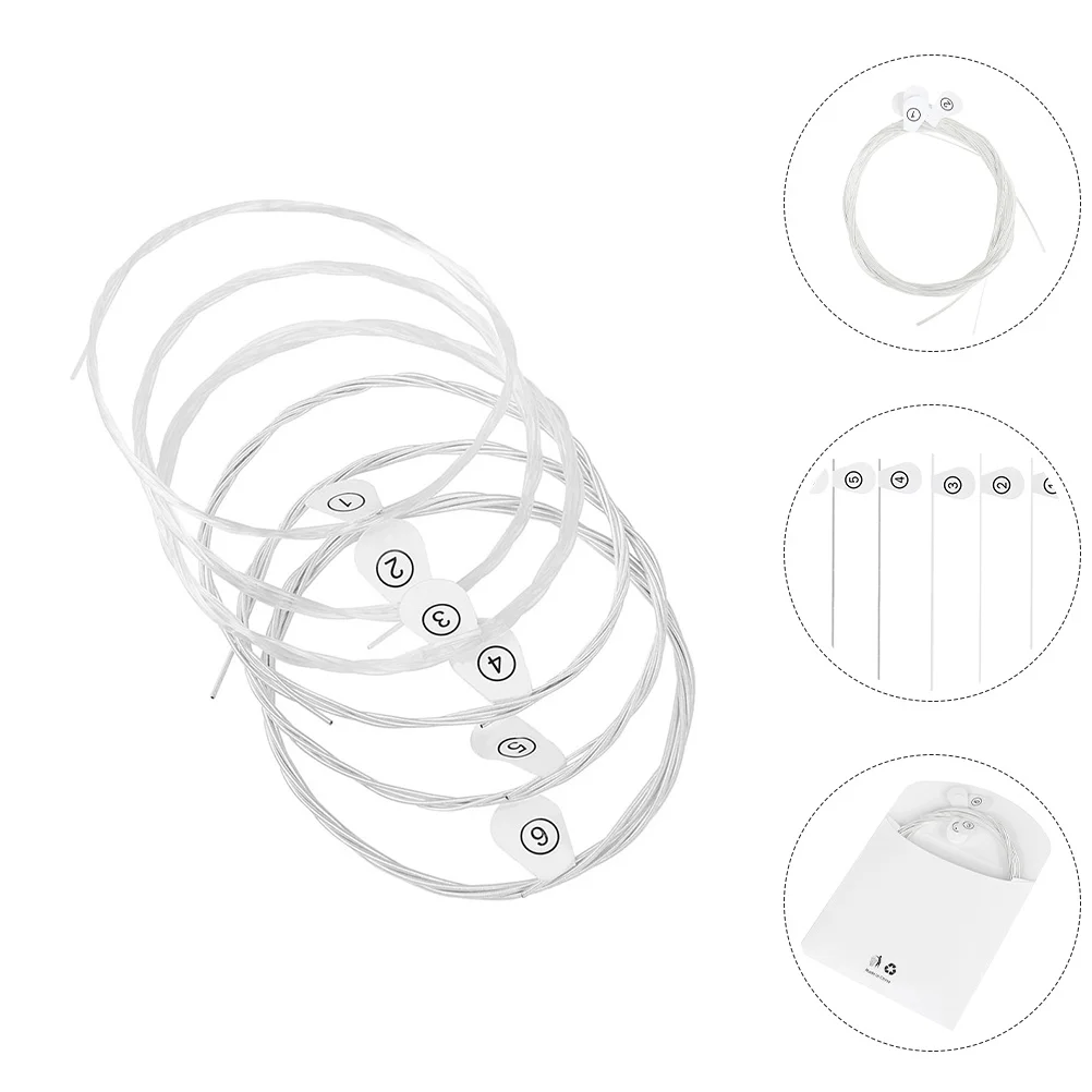 

1Set Silver Plated Guitar Replacement Strings Electric Acoustic Guitar Accessories Professional Durable Sound Clarity