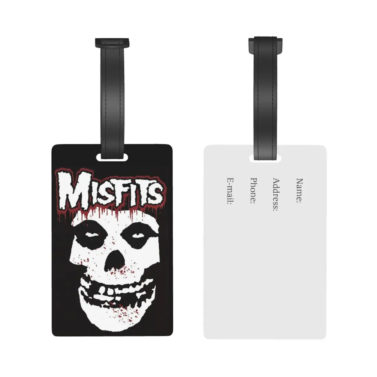 Misfits Skull Luggage Tags Suitcase Accessories Travel PVC Fashion Baggage Boarding Tag Portable Label Holder ID Name Address