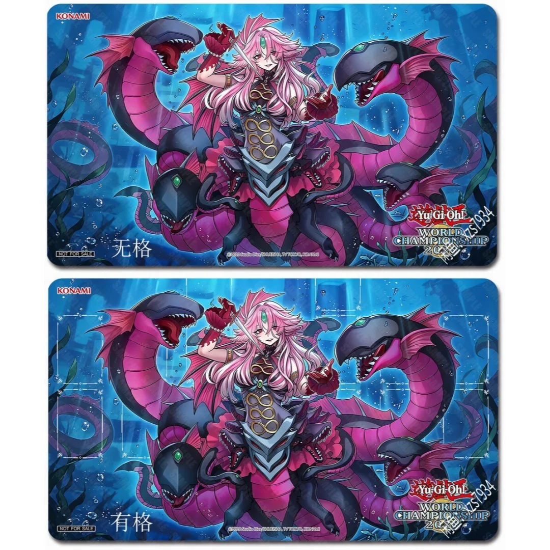Diy 600x350mm Yu-Gi-Oh! Fiendish Vortex of Atlantis Trading Card Playmat 2mm Seamless Edges Single Rubber Board Game Card Mat