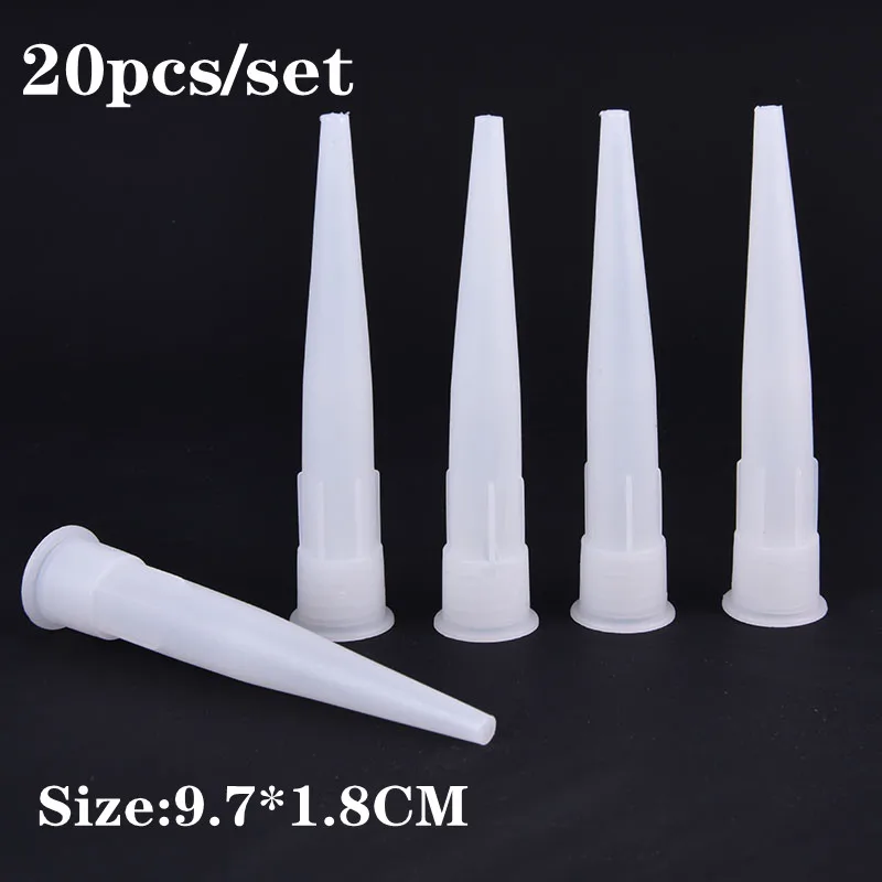 20pcs Universal Caulking Gun Nozzles Plastic Glass Glue Nozzles Sealant Silicone Caulking Tips Mouth Home Construction Tools