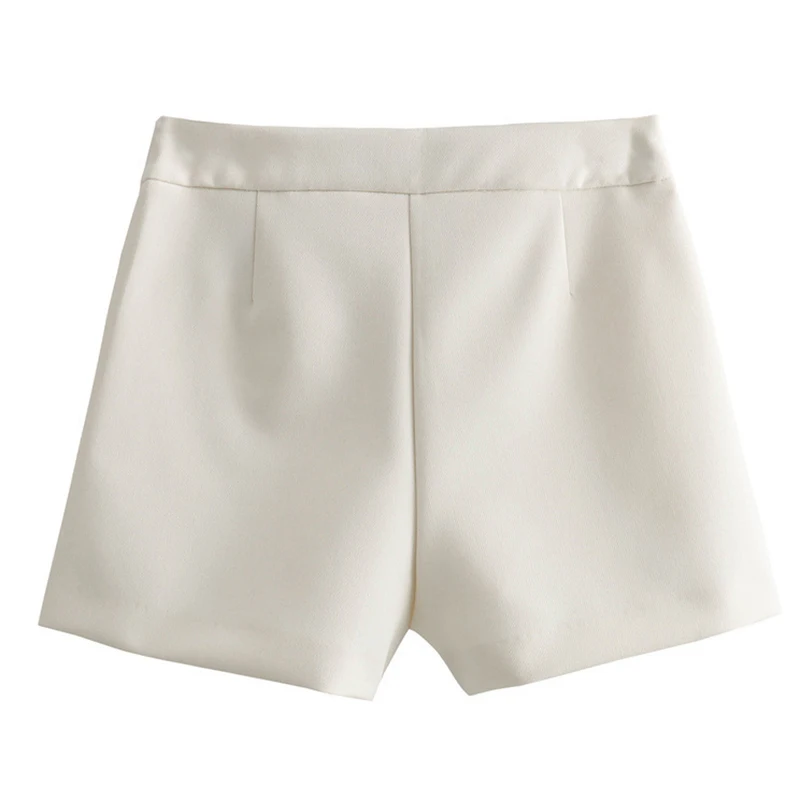 Moda dividir mini shorts saia feminina bolso cintura alta escritório senhoras saias elegante design irregular zíper shorts saias mulher