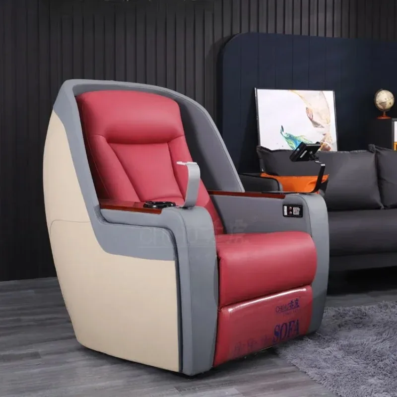 Designer Genuine Leather Sofa Chair Fancy Modern Electric Reclining Lounge Sofa Floor Single Canape Salon Furniture Living Room