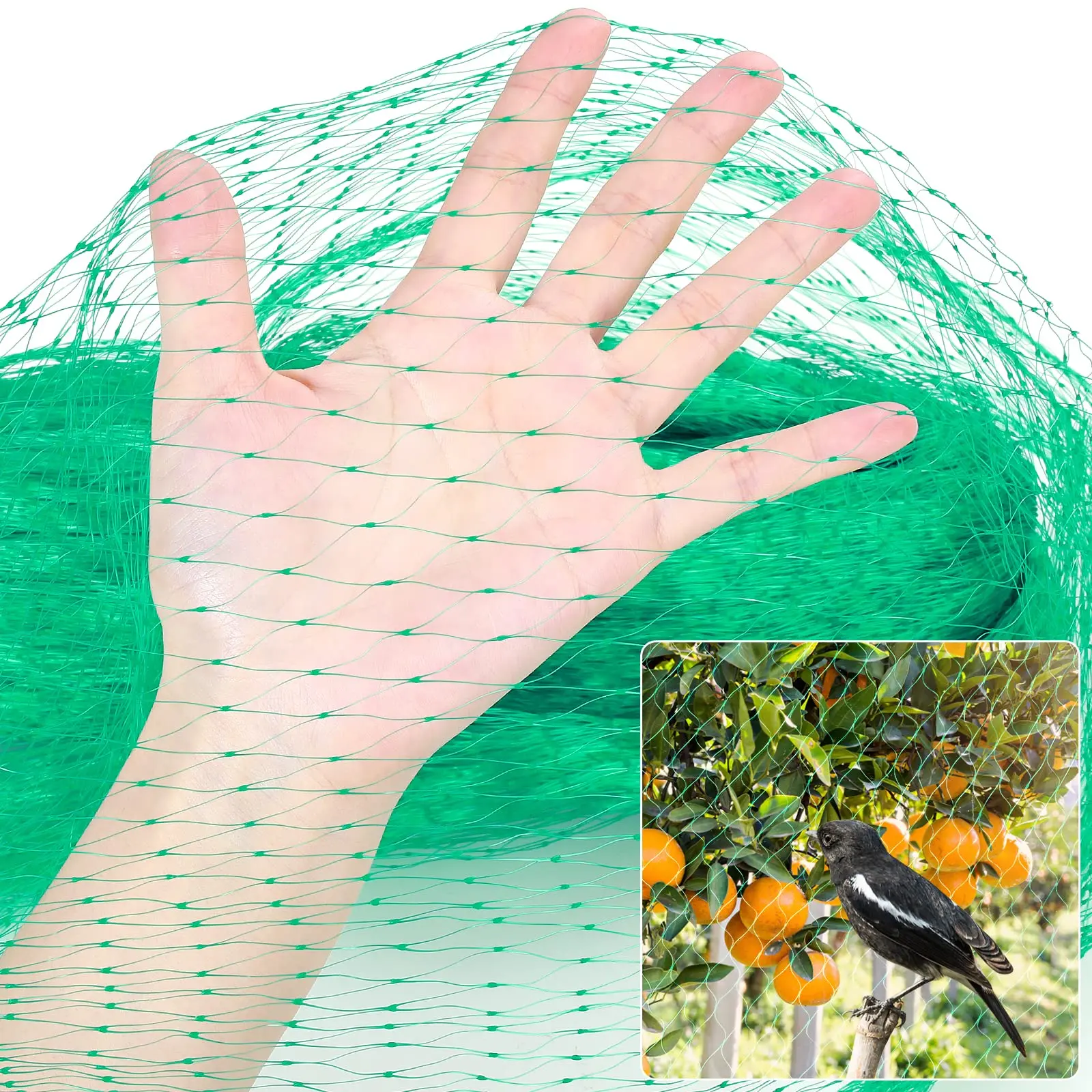 Garden Netting Green Woven MeshProtect Plants Fruits Flowers TreesStretch Fencing Durable Net Stops BirdsDeer Animals