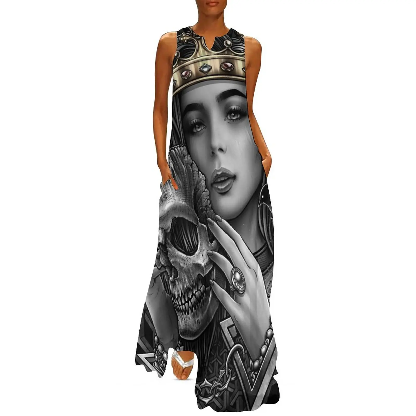 Royel pretty women of darkness and occult skull mask Long Dress evening dresses women women's fashion dresses