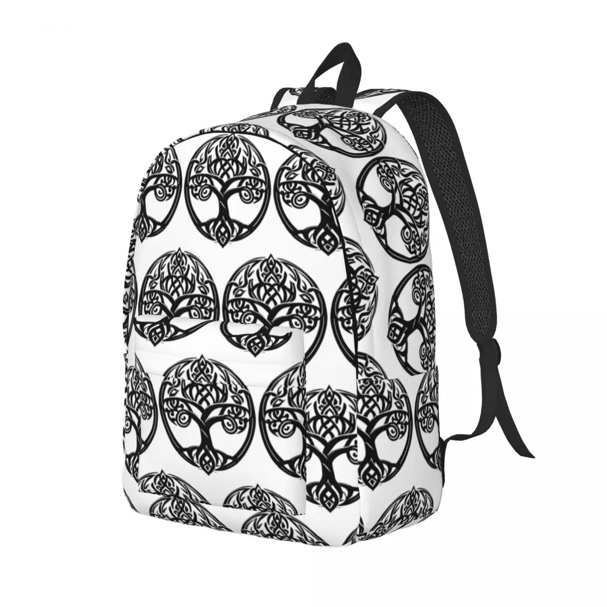 حقيبة ظهر شجرة الحياة مع Triquetra On Futhark Daypack سعة كبيرة للأولاد والبنات حقيبة كتب مدرسية حقائب كتف للرجال والنساء