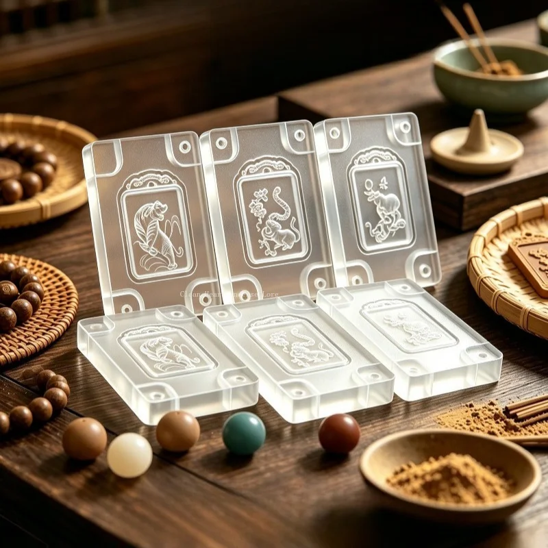 Twelve Zodiac Pattern Blending Incense Pendant Mold Acrylic Material Craft Carving Handmade Incense Bead Product Model Molding