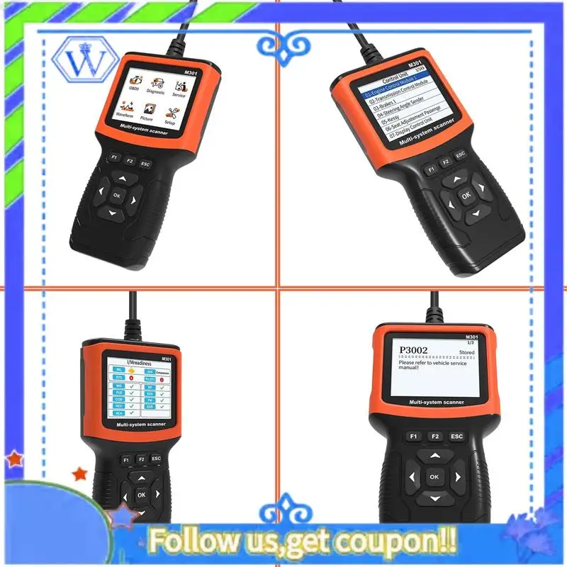 M46K-M301 OBD2 Car Code Reader Scanner For Time Test Automobile Fault Detector OBD II EOBD Code Reader Car Diagnostic Tool