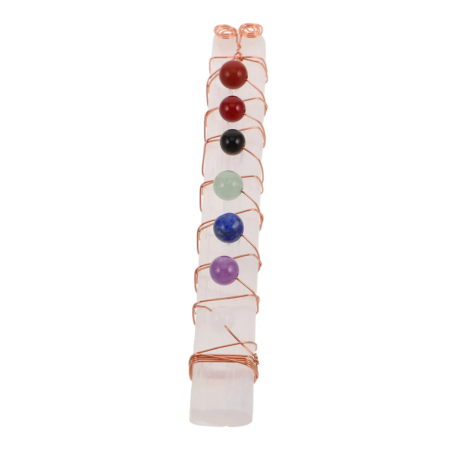 Handmade Selenite Stick Adornment Copper Wire Wrapped Crystal Stone Decor Elegant Decorative Wand for Home Office Space
