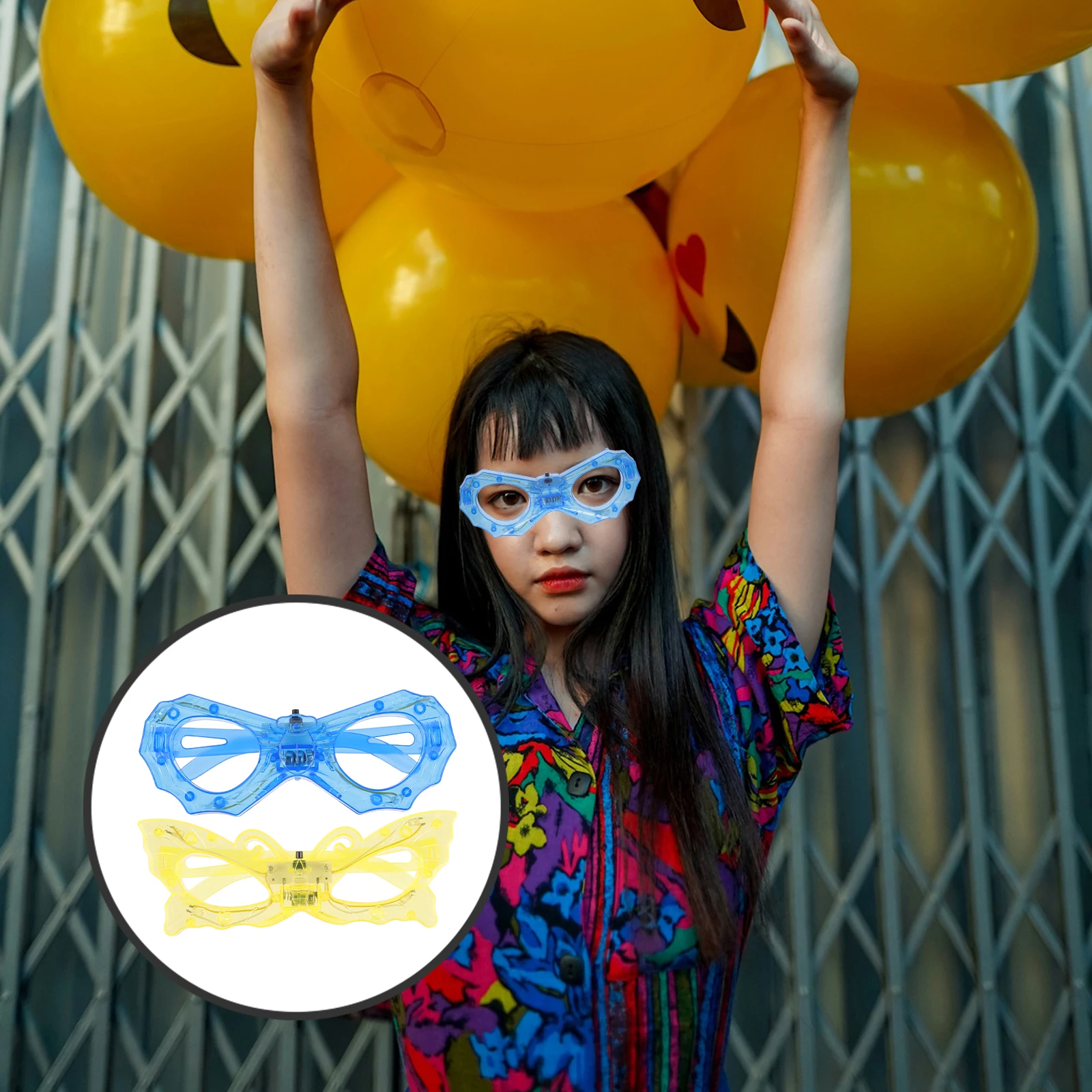 

4 Pcs Glasses Glowing with Lights Funny Party for New Years Eve Neon Favors Child