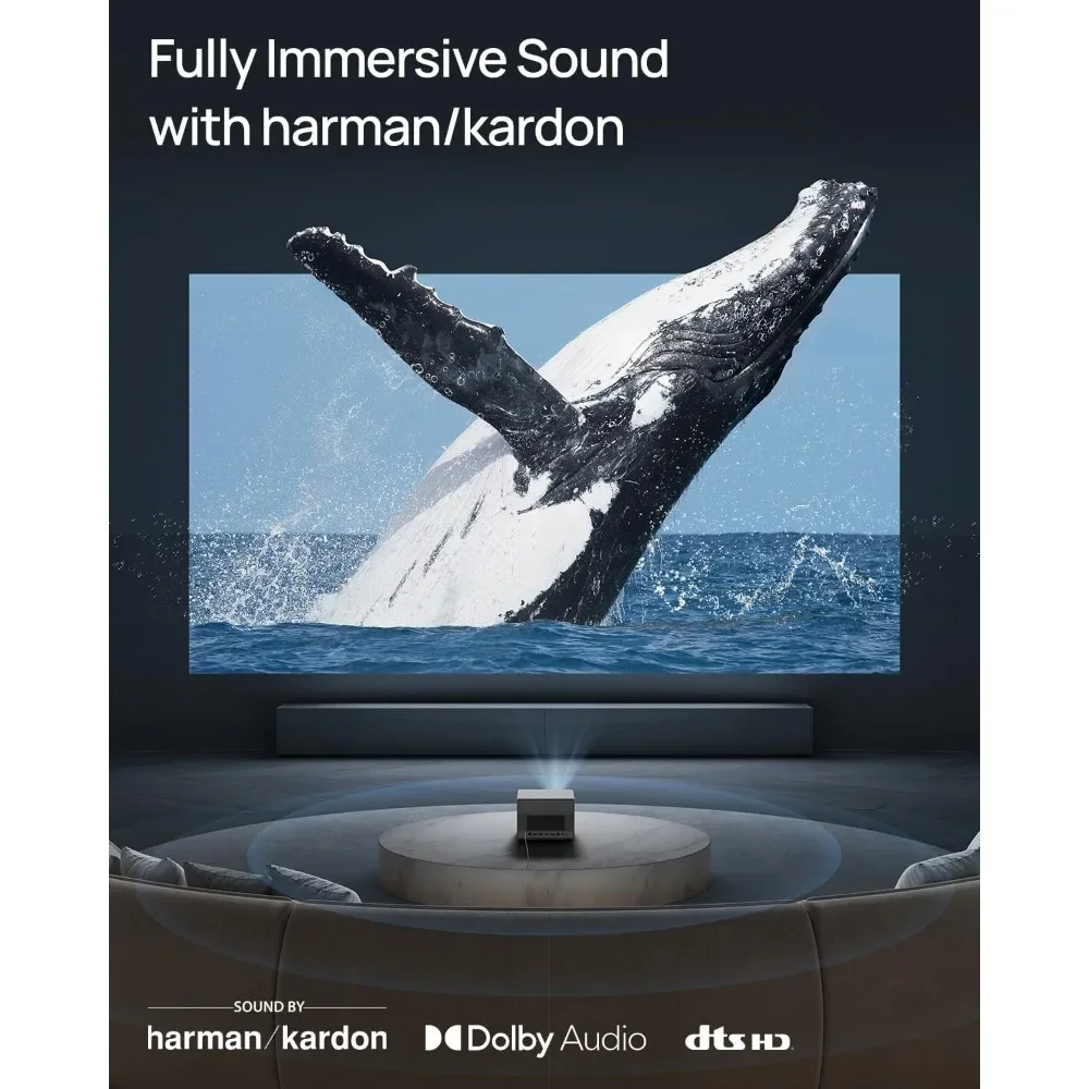 Nuovo aggiornamento.Proiettore Ultra 4K - Dolby Vision, doppia luce, 2300 lumen ISO, Android TV 11, zoom ottico, con WiFi e Bluetooth