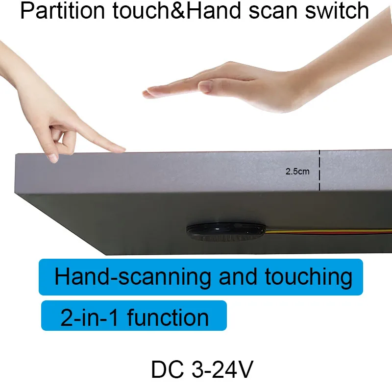 Penetrating 30mm Wood Panel Touch Sensor LED Light Switch 12V24V 60W Hand Swipe Dimmable Touch Dimmer Customizable Touch Switch