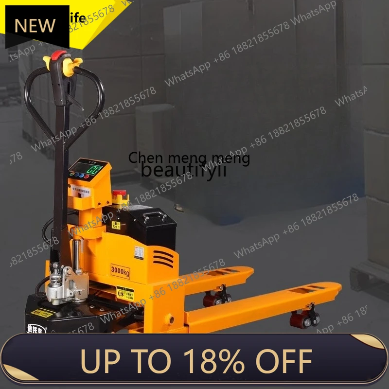 

P178 Electric Forklift Fully Automatic Hydraulic Off-Road Warehouse Semi-Electric Forklift with Weighing Electronic Scale