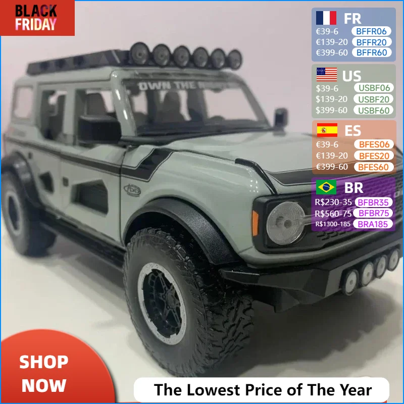 Jada1:24 2021 Ford BRONCO SUV Simulation Diecast Car Metal Alloy Model Off-road Car Toys For Children Gift Collection