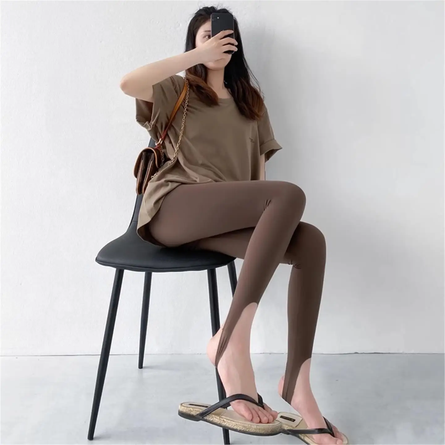 

High Waist Thin Yoga Pants Women's Summer Fitn arkskin Tight Base Layer Pants Elastic Spor Slimming Leggings