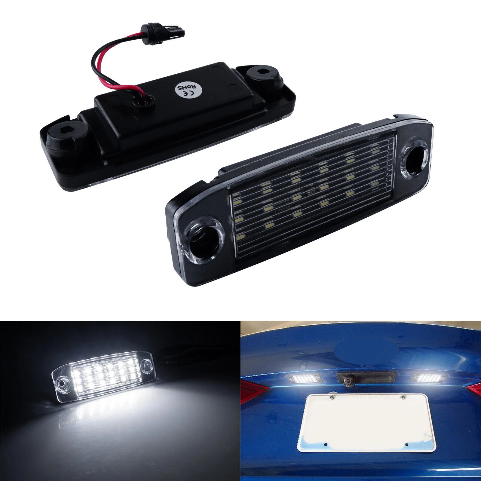 2PCS Car Rear LED License Plate Light Parts Accessories For Hyundai Kona Sonata Tucson I40 CW Kia Sportage 925103F000 925013S100