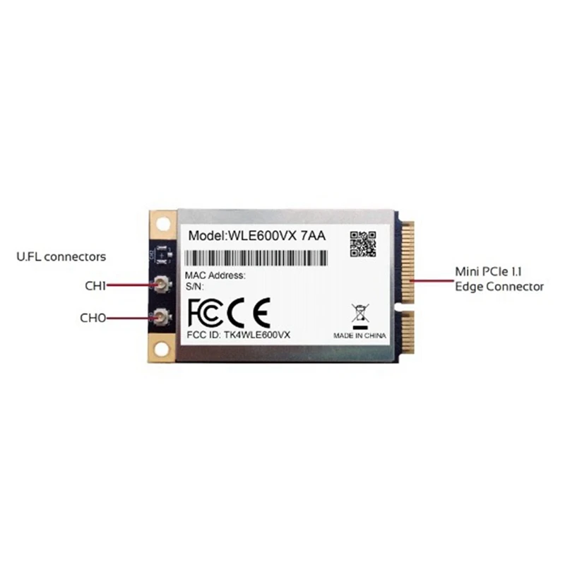 Imagem -03 - Módulo de Cartão Wifi de Banda Dupla Wle600vx Cartão Mini Pci Express Mimo 2x2 Wave Qca9882 802.11ac Abg 5ghz