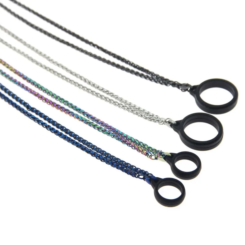 Metal Necklace Lanyard Contains Silicone Ring Lanyard Keel Chain Snake Bones Chain Lanyard