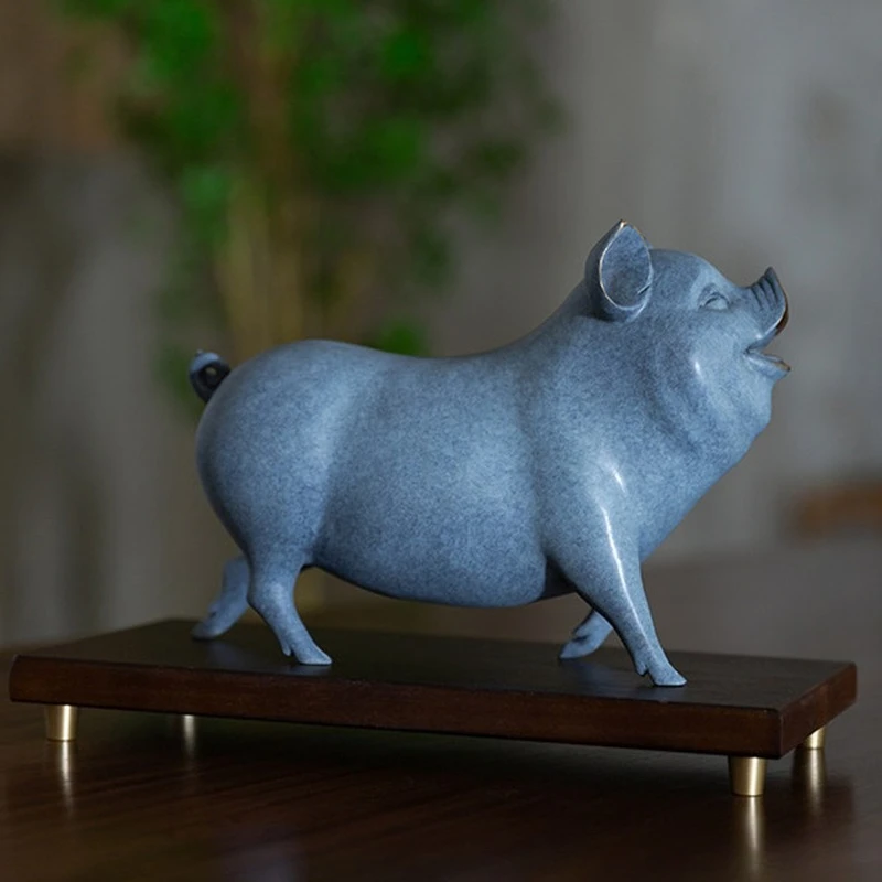 

Pig ornament cute pig home decoration living room desk entrance decoration copper craft gift