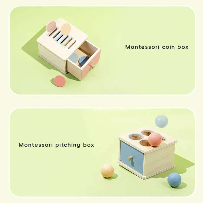 Montessori การจําแนกเกม Early Education เหรียญ Toss การจําแนกกล่องสีความรู้ความเข้าใจรูปร่างการจับคู่บล็อกการสอน Aid