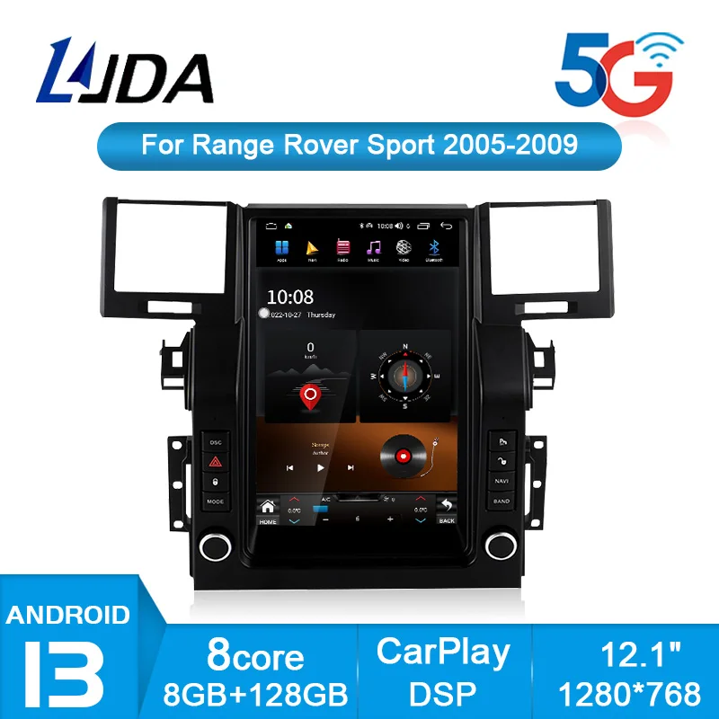 Lecteur de limitation de voiture pour Land Rover dehors, navigation GPS, radio, audio stéréo, Android 13, 9.7 pouces, 8 Go + 128 Go, 2005, 2006-neuvième