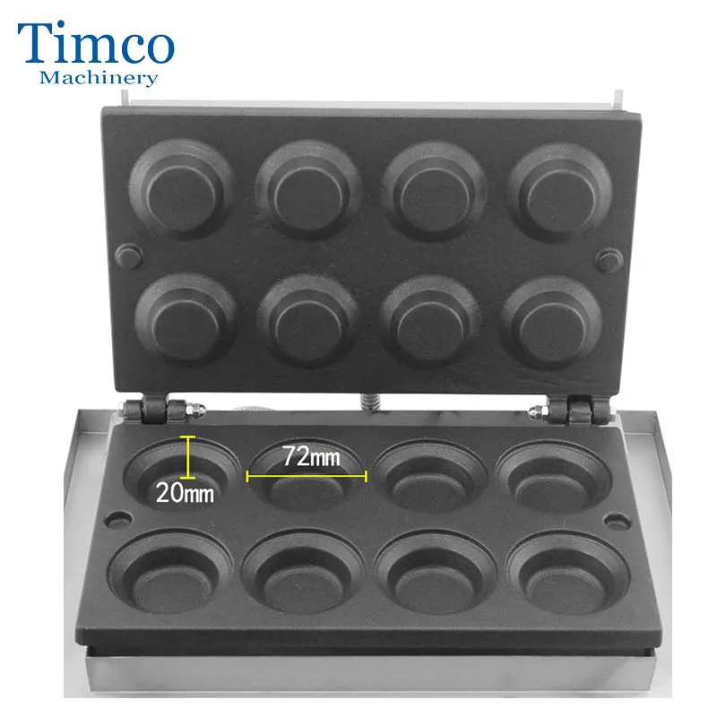 TIMCO Tart Machine Non Stick 220V 110V Cheese Tartlet Waffle Maker 8pcs Commercial Egg Tart Shell Machine