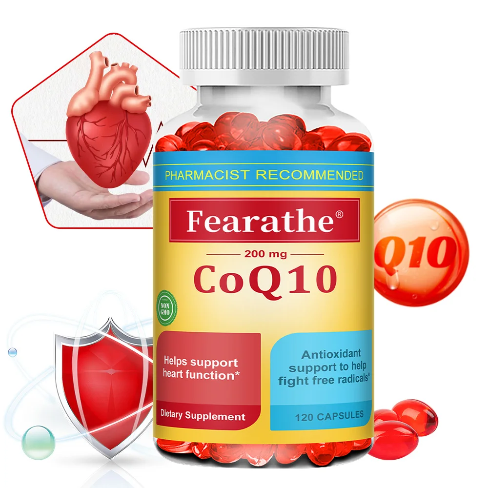 

120pcs Coenzyme Q10, Anti-Aging, Promotes Cardiovascular Health, Provides Energy, and Supports Joint Health, Skin Health