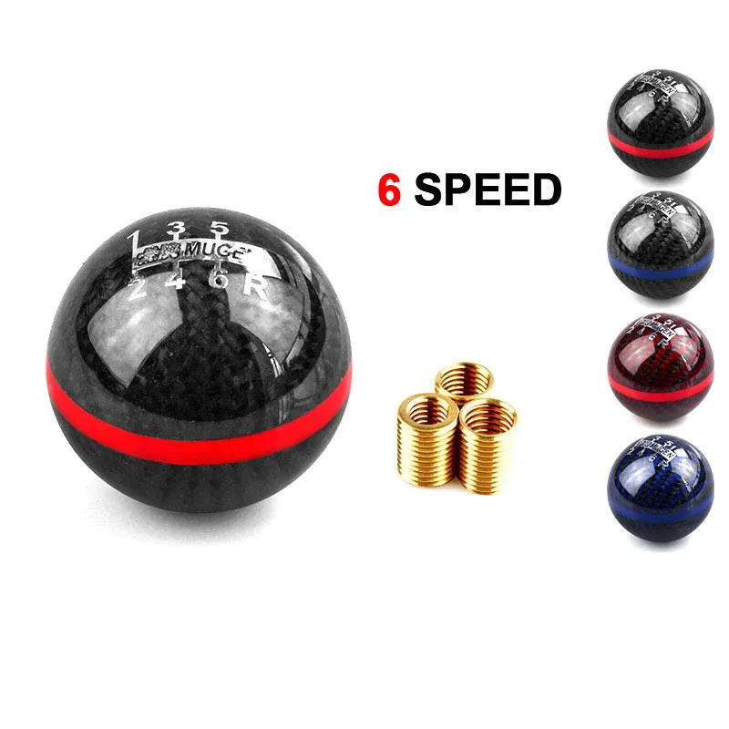 UNIVERSAL Mugen Carbon Fibre 5 Speed 6 Speed Gear Shift Knob Shifter For CivicType R Integra Prelude