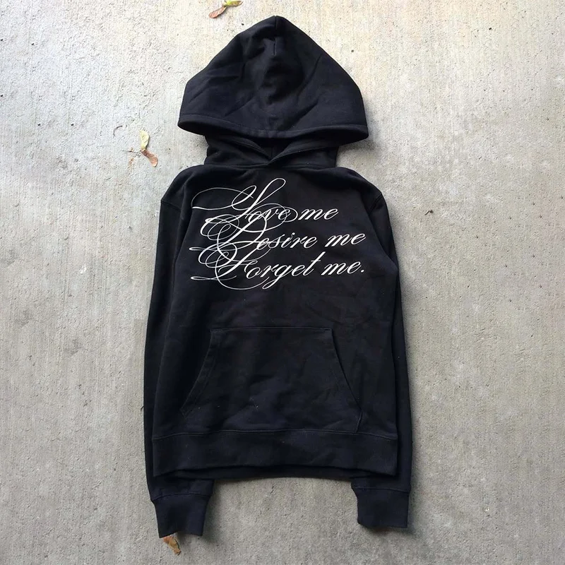 2026 Autumn Winter Women Gothic Print Oversized Hoodie Double Sided Letter Dark Streetwear Hooded Sweatshirt