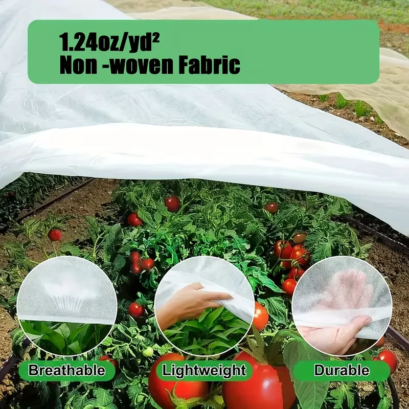 Thickened Plant Frost Protection Cover, White Winter Anti-Freeze Blanket for Raised Bed Greenhouse Potted Plant Insulation