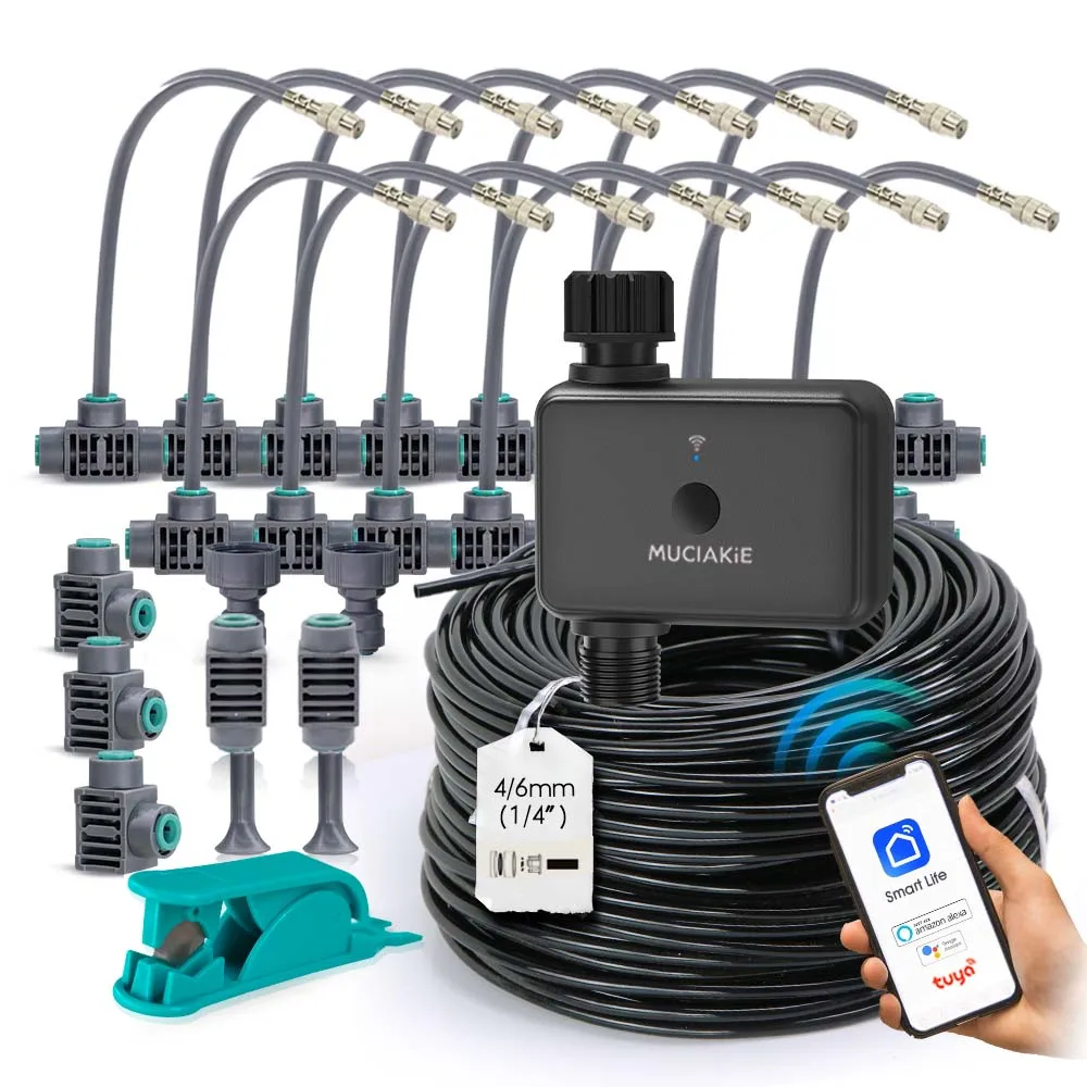 5G Dual-band WiFi Smart Garden Timer Irrigation Set Automatic Watering System Quick Connection 360° Flexible Bending Spray Head