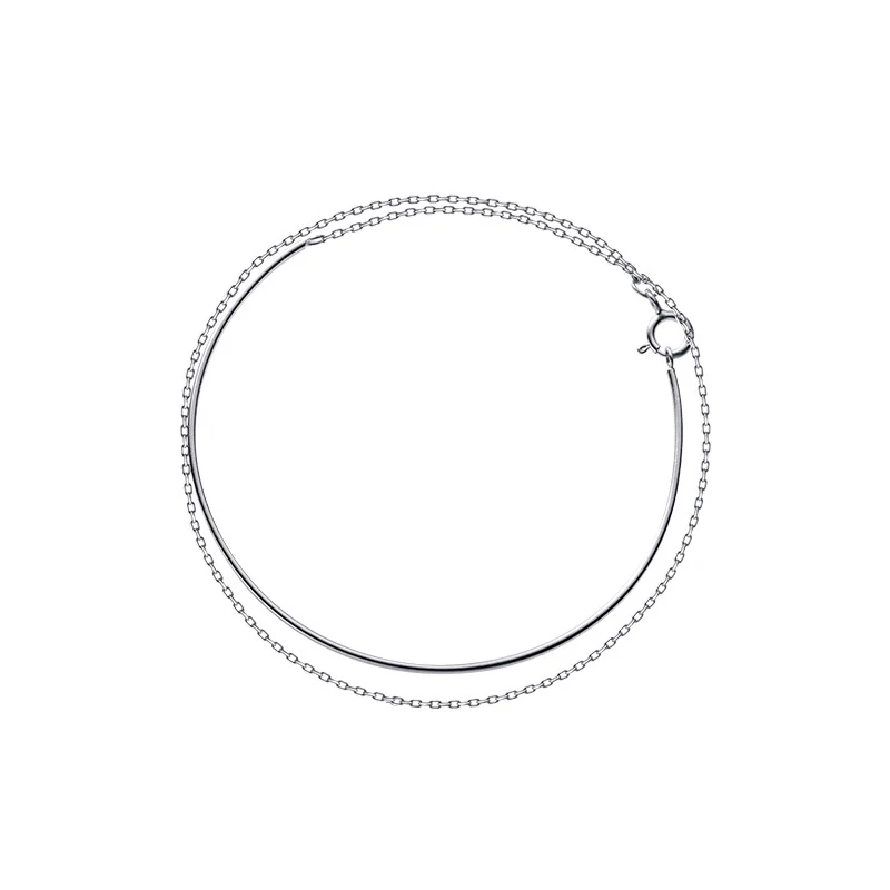 Modian Authentic 925 Sterling Silver Bracelet for Women Gift Fashion Geometric Line Chain Bracelet Fine Jewelry Accessories