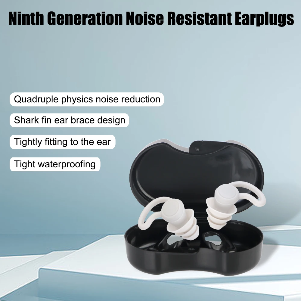 Waterproof Noise Reduction Earplugs 1 Pair Professional swimming Soft Silicone Ear Plugs Sound Insulation Ear Protector Sleep