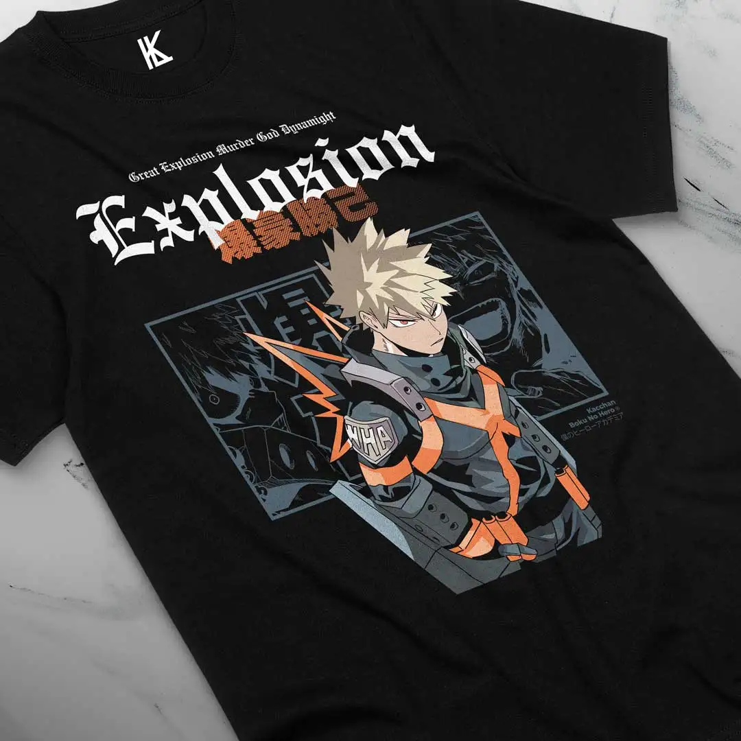 Katsuki Bakugo T-Shirt Manga Hero Anime Gift Tshirt Tee All Sizes Cotton