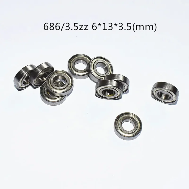 Metal os rolamentos selados, acessórios do aço de Chrome, transporte livre, 686ZZ, 6*13*5mm, 686*3.5mm, 686/4ZZ, 6*13*4mm, 10 PCes